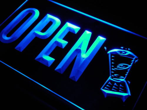 OPEN Smoothies Juice Drink Cafe Neon Light Sign